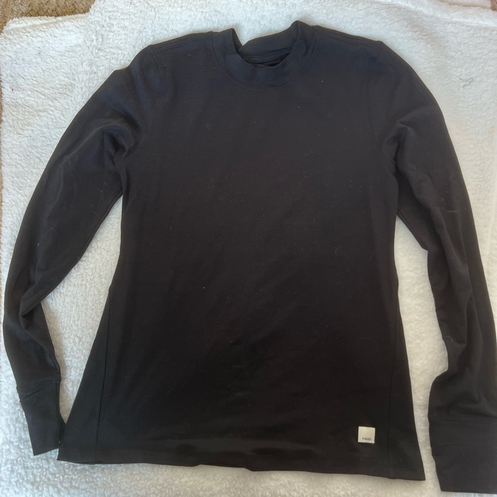 Vuori Black Women's Long Sleeve Top Long-Sleeve Lux Tee Size Small
